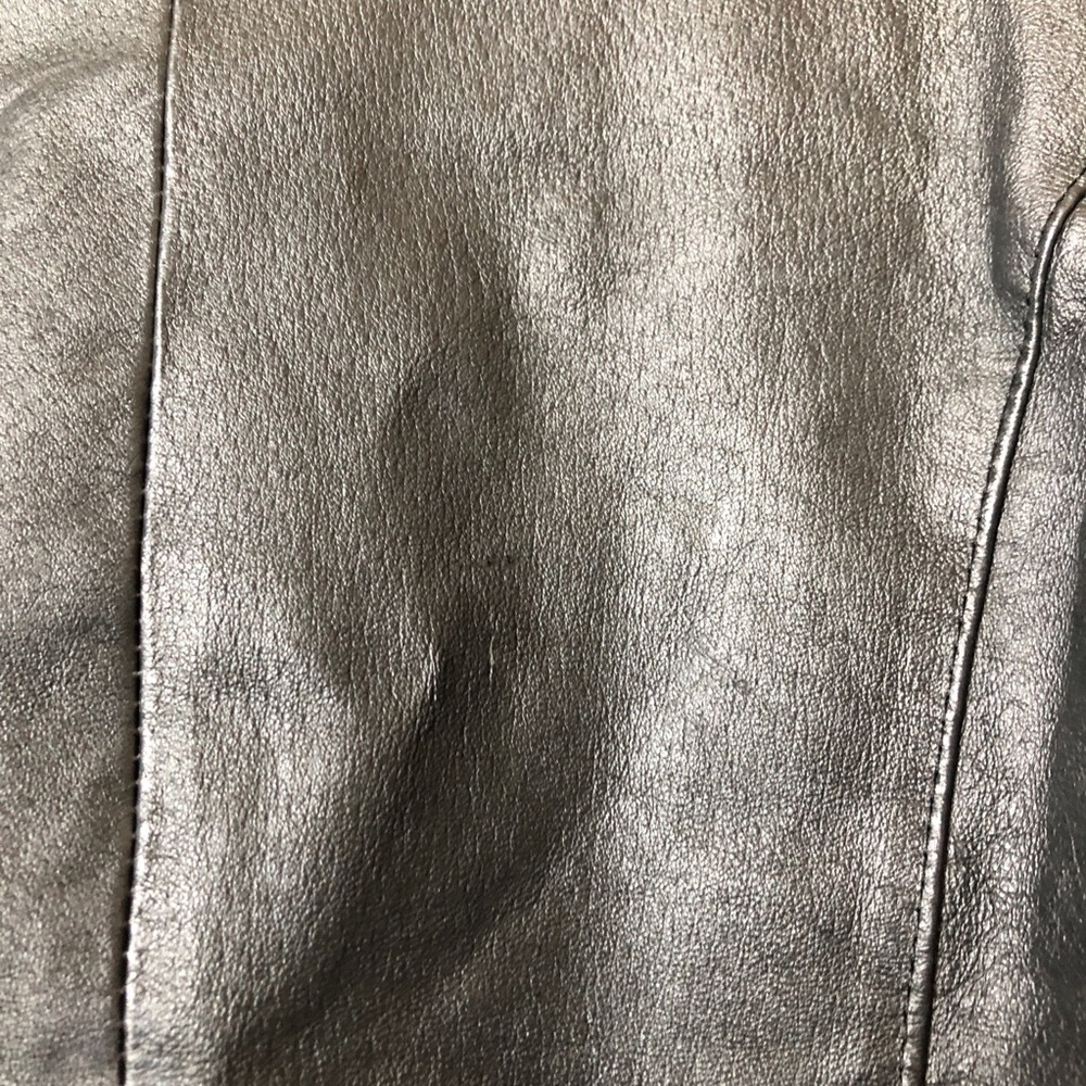 Smart Set Vintage 90s Brown Leather Aviator Jacket Crop Double Breasted Small - Picture 11 of 13